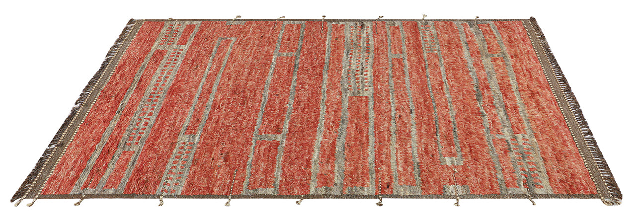 Modern design brown Berber style carpet, handmade 310x196cm