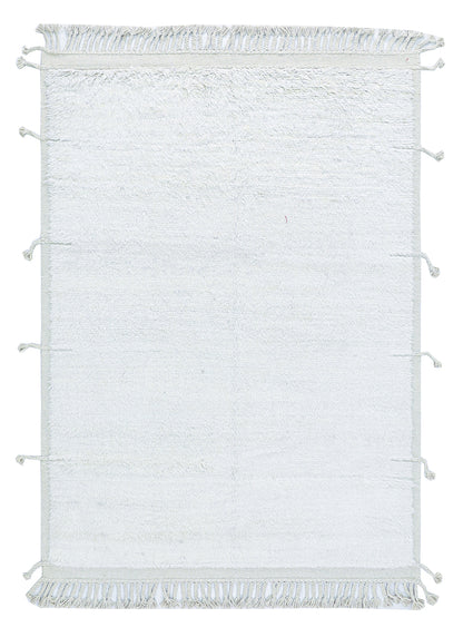 Modern design white Berber style carpet, handmade 237x179cm