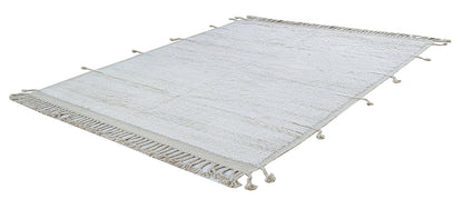 Modern design white Berber style carpet, handmade 237x179cm