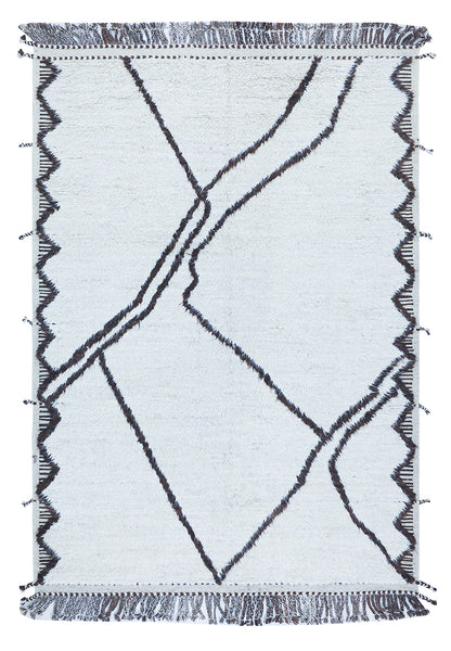 Tappeto design moderno bianco stile berbero, fatto a mano 291x216cm