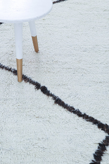 Tappeto design moderno bianco stile berbero, fatto a mano 291x216cm