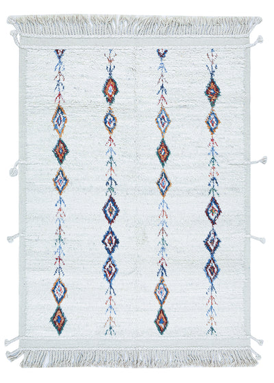 Tappeto berbero tribale bianco, fatto a mano 235x175cm - CarpetLiving