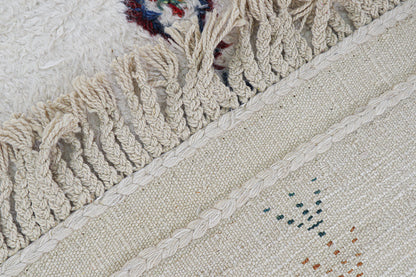 Tribal Berber carpet white, handmade 235x175cm
