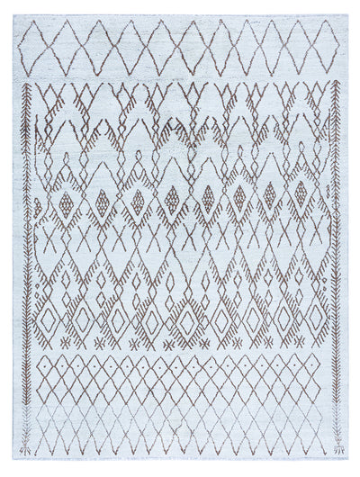 Tappeto design moderno bianco stile berbero, fatto a mano 267x202cm - CarpetLiving