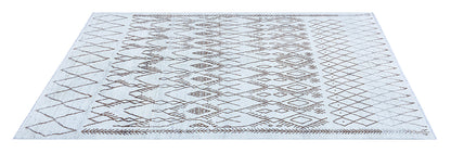 Modern design white Berber style carpet, handmade 267x202cm