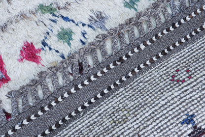 Modern design white Berber style carpet, handmade 260x183cm