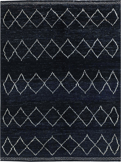 Tappeto design moderno nero stile berbero, fatto a mano 198x148cm - CarpetLiving