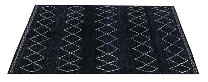 Tappeto design moderno nero stile berbero, fatto a mano 198x148cm