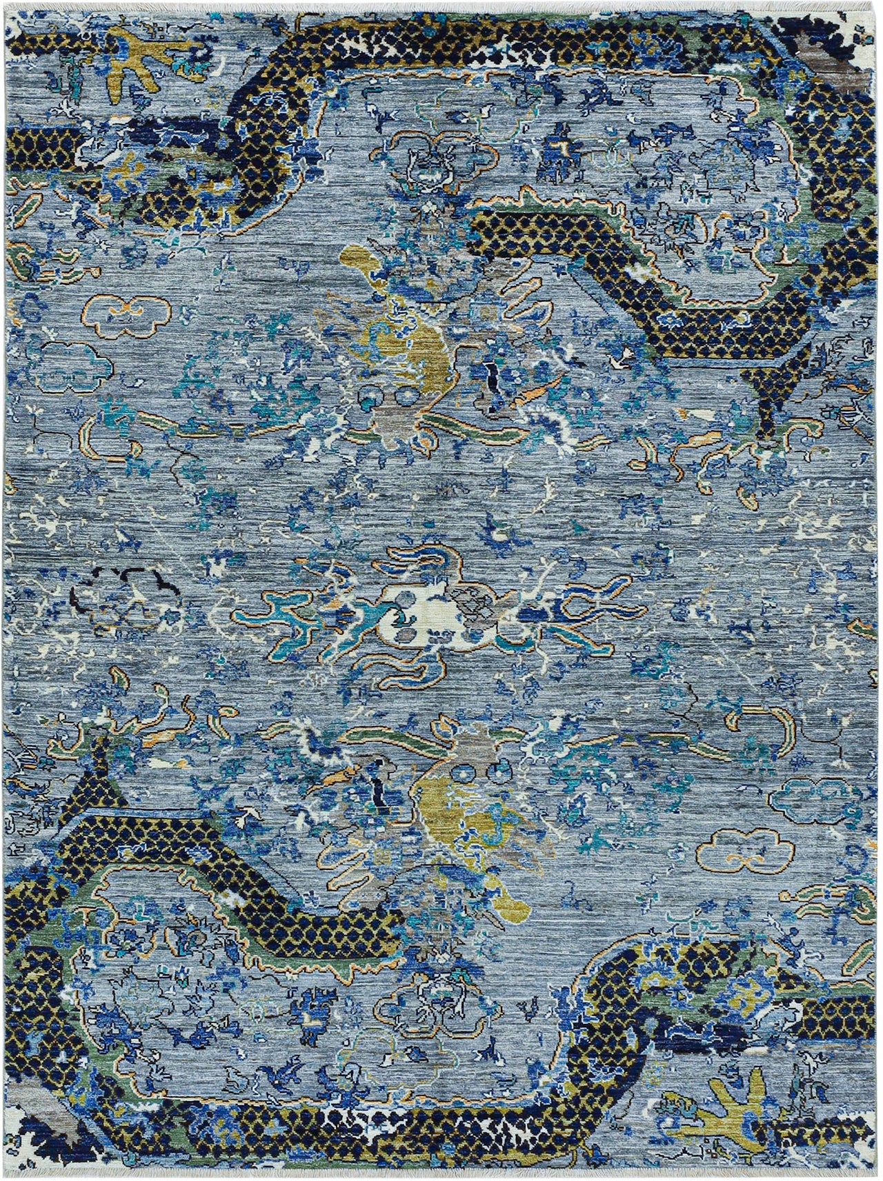 Tappeto Moderno Afghan Dragon, fatto a mano 245x175cm