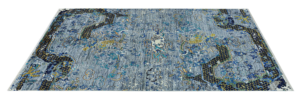 Tappeto Moderno Afghan Dragon, fatto a mano 245x175cm