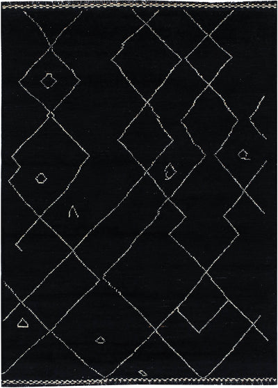 Tappeto design moderno nero stile berbero, fatto a mano 206x146cm - CarpetLiving