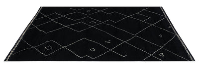Tappeto design moderno nero stile berbero, fatto a mano 206x146cm - CarpetLiving