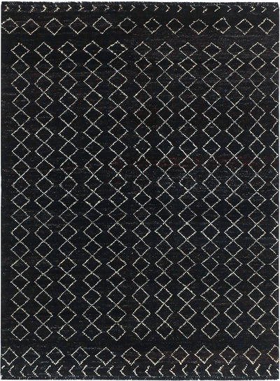 Tappeto design moderno nero stile berbero, fatto a mano 196x146cm - CarpetLiving