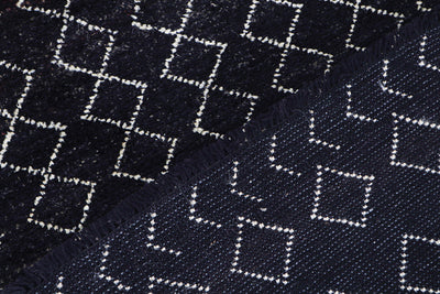 Tappeto design moderno nero stile berbero, fatto a mano 196x146cm - CarpetLiving