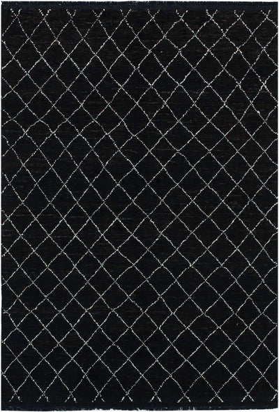 Tappeto design moderno nero stile berbero, fatto a mano 177x117cm - CarpetLiving