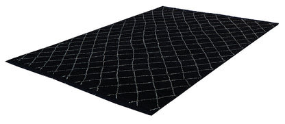 Tappeto design moderno nero stile berbero, fatto a mano 177x117cm