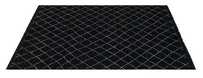 Tappeto design moderno nero stile berbero, fatto a mano 177x117cm