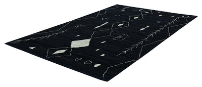 Tappeto design moderno nero stile berbero, fatto a mano 188x125cm - CarpetLiving