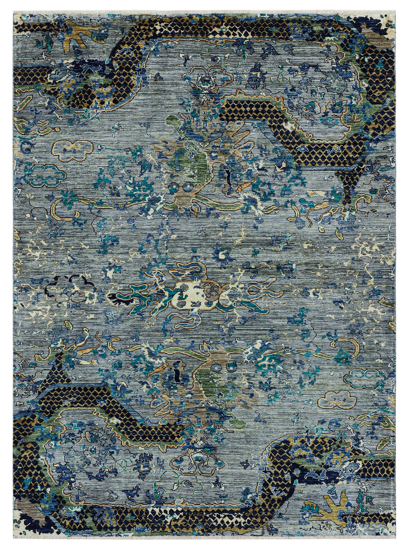 Tappeto Moderno Afghan Dragon, fatto a mano 296x204cm