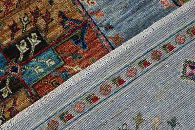 Tappeto Afghan blu in lana, fatto a mano 340x248cm - CarpetLiving