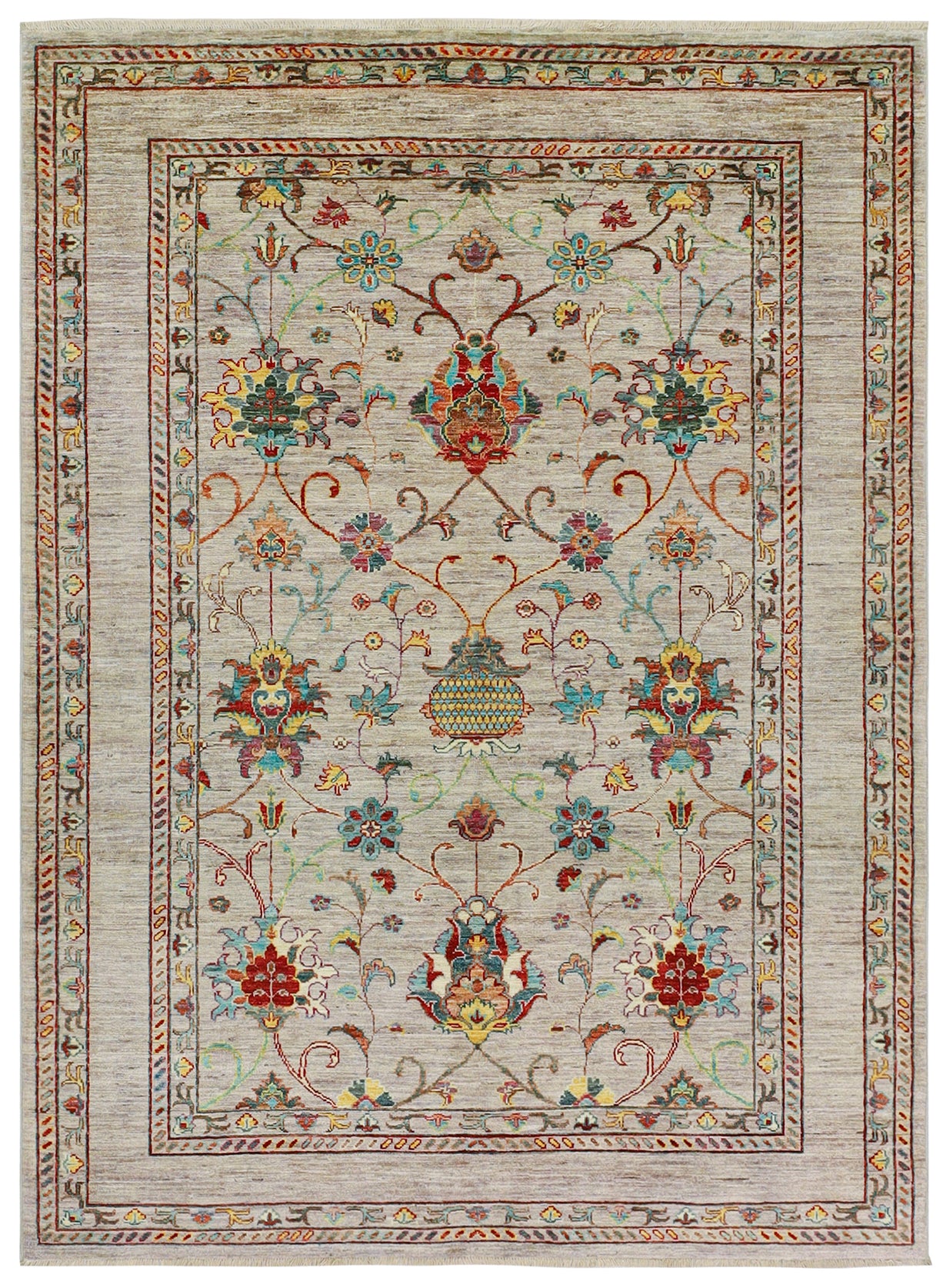Handmade Ziegler Decorative Floral Rug, 205x155cm