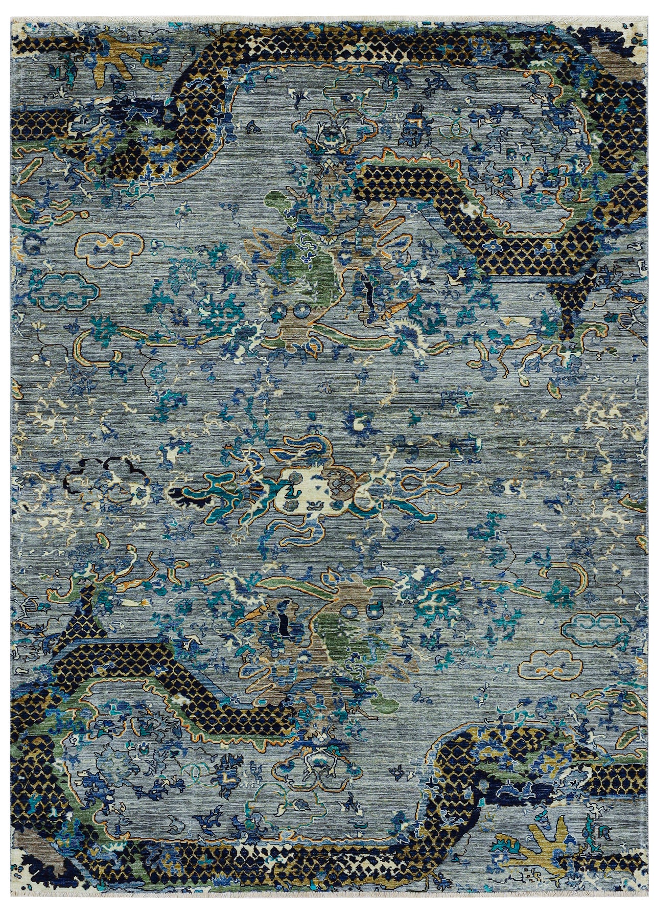 Tappeto Moderno Afghan Dragon, fatto a mano 200x147cm