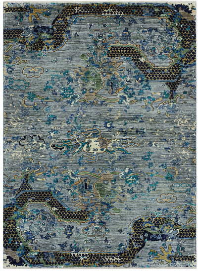 Handmade Modern Afghan Dragon Rug, 205x152cm
