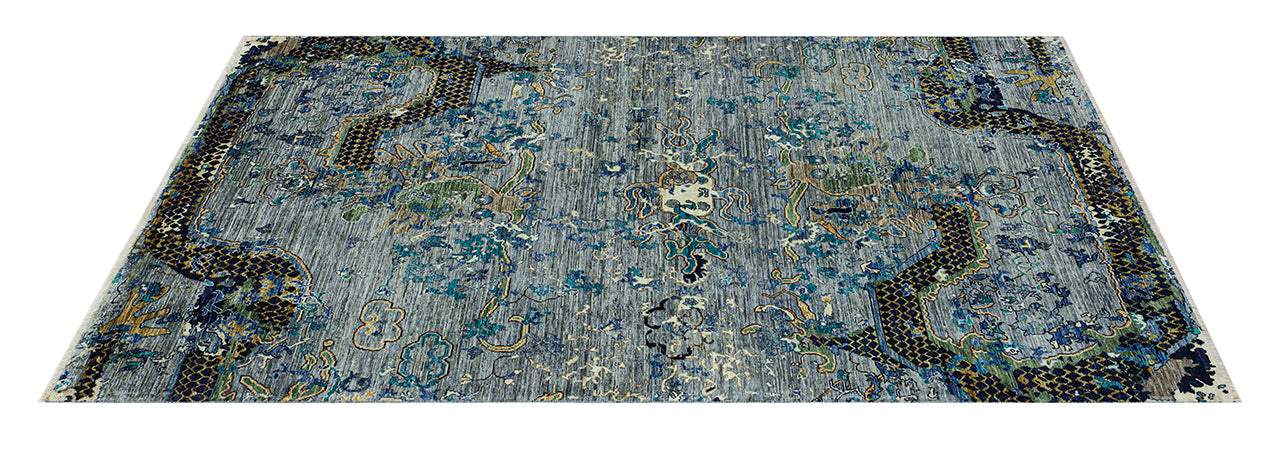Tappeto Moderno Afghan Dragon, fatto a mano 205x152cm