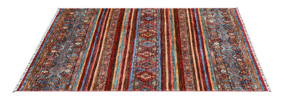 Tappeto Afghan multicolore in lana, fatto a mano 255x173cm - CarpetLiving