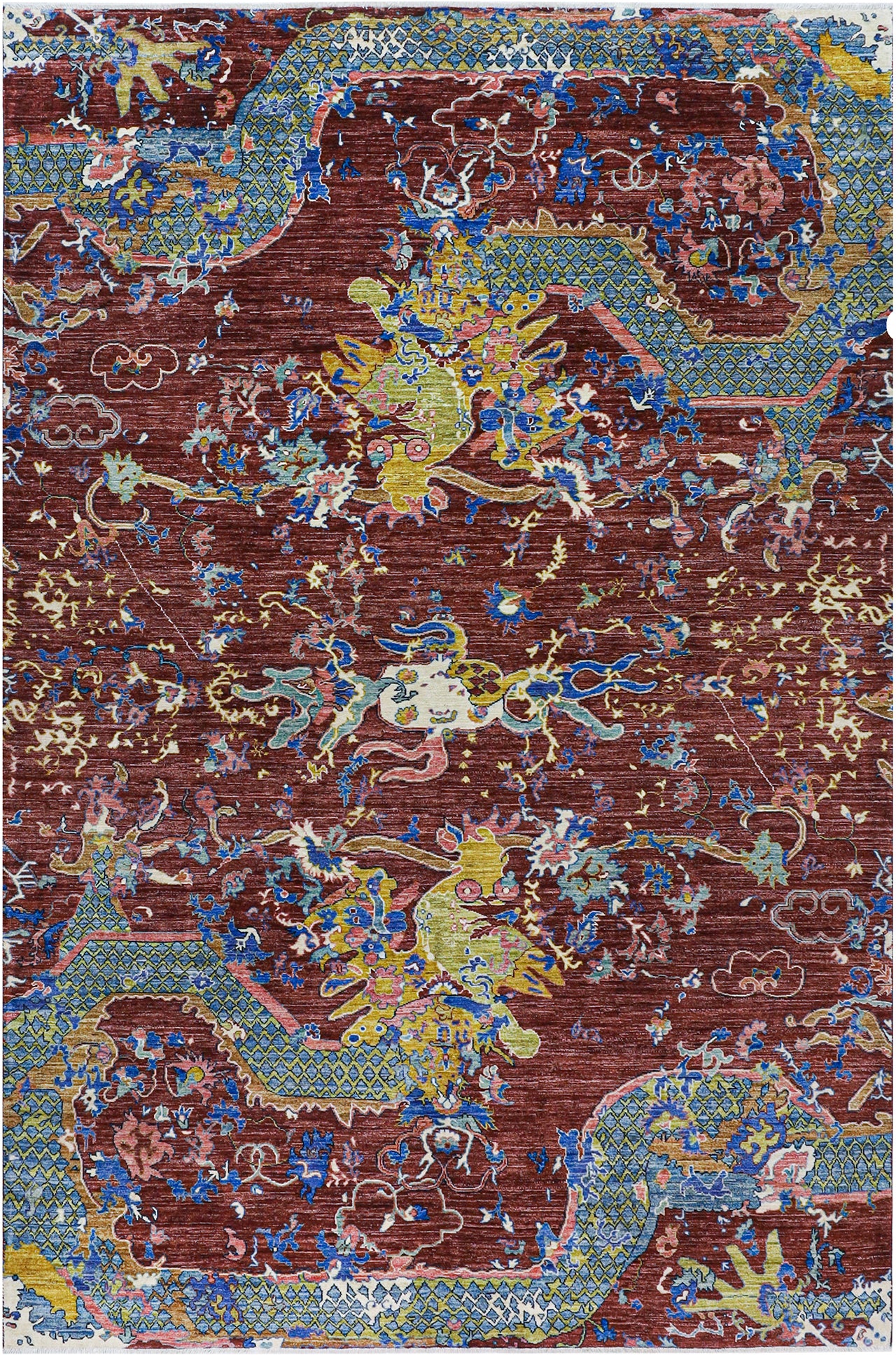 Tappeto Moderno Afghan Dragon, fatto a mano 308x208cm