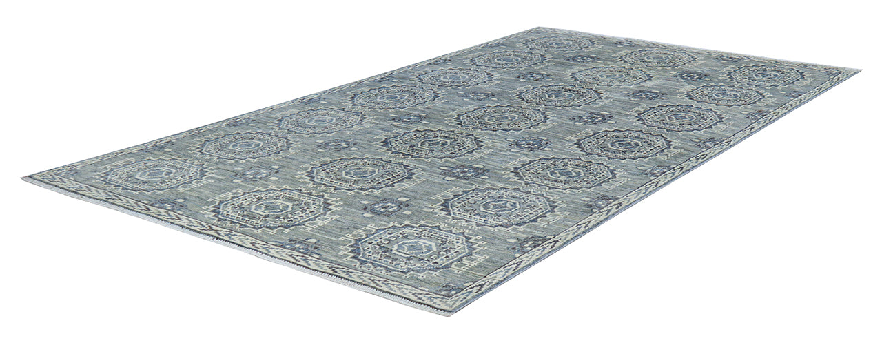 Classic Kazak carpet, Grey, handmade, 178x109cm