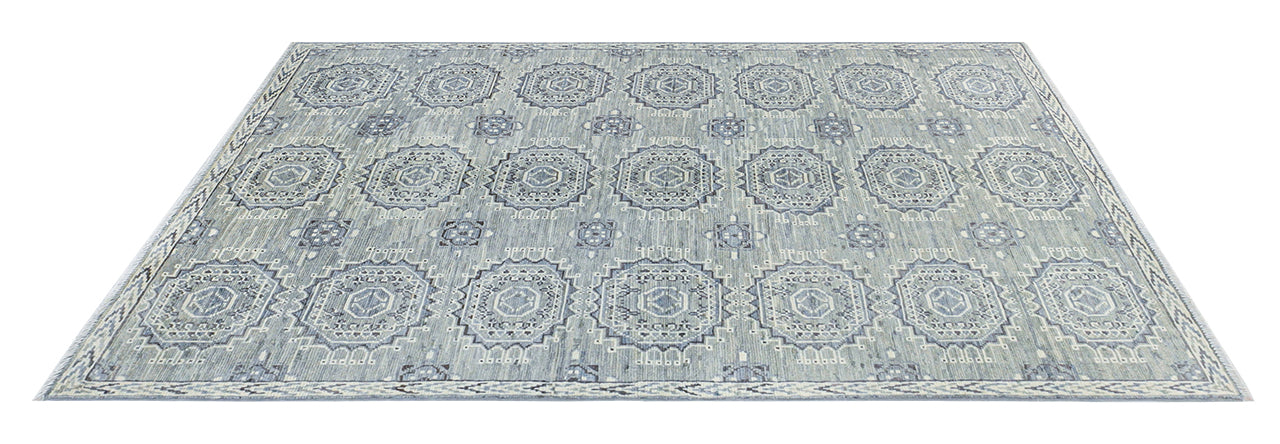 Classic Kazak carpet, Grey, handmade, 178x109cm