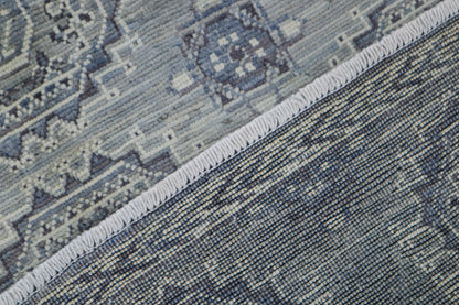 Classic Kazak carpet, Grey, handmade, 178x109cm