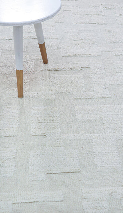 Tappeto design moderno bianco stile berbero, fatto a mano 302x201cm - CarpetLiving