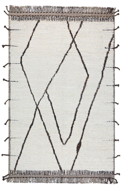 Tappeto design moderno bianco stile berbero, fatto a mano 314x209cm - CarpetLiving