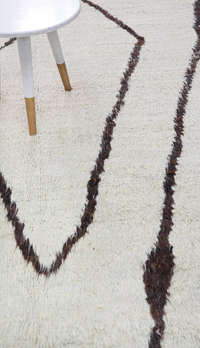 Tappeto design moderno bianco stile berbero, fatto a mano 314x209cm - CarpetLiving