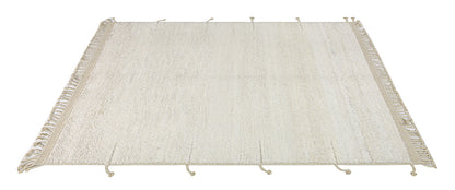 Modern design white Berber style carpet, handmade 233x181cm
