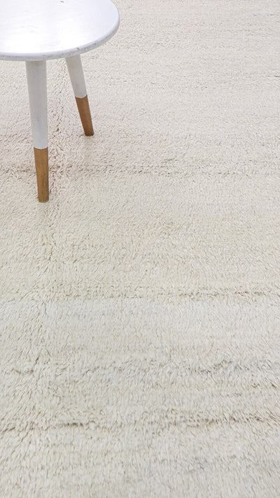 Tappeto design moderno bianco stile berbero, fatto a mano 233x181cm - CarpetLiving