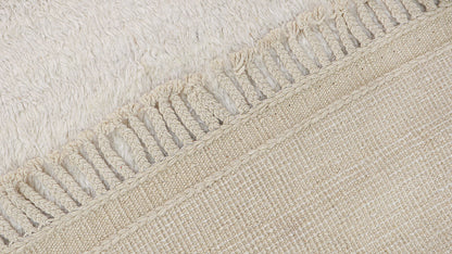 Modern design white Berber style carpet, handmade 233x181cm