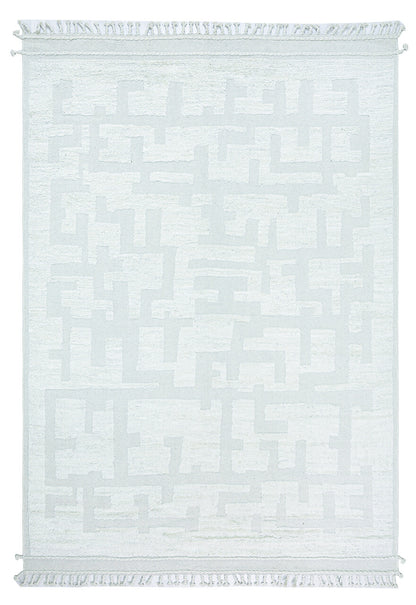 Modern design white Berber style carpet, handmade 293x201cm
