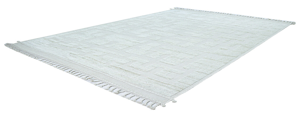 Modern design white Berber style carpet, handmade 293x201cm