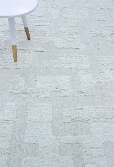 Tappeto design moderno bianco stile berbero, fatto a mano 293x201cm - CarpetLiving