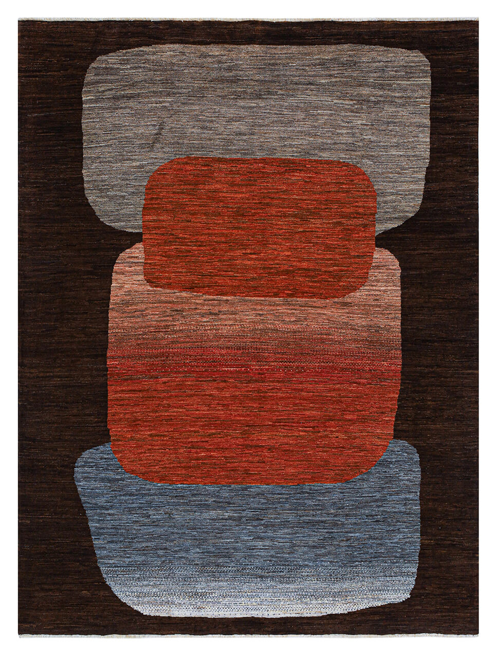 Modern design wool carpet, handmade, multi, 224x176cm