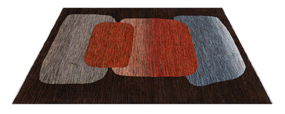 Modern design wool carpet, handmade, multi, 224x176cm