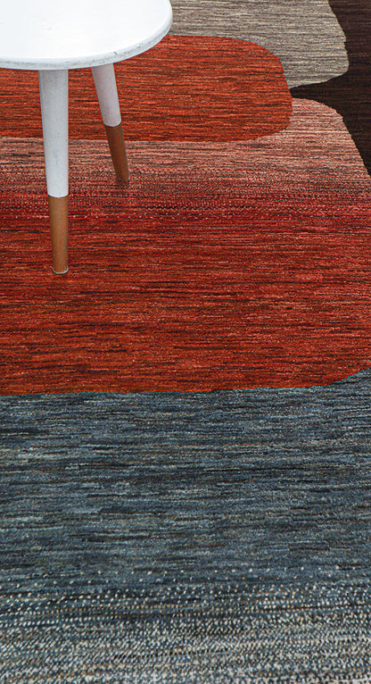 Modern design wool carpet, handmade, multi, 224x176cm