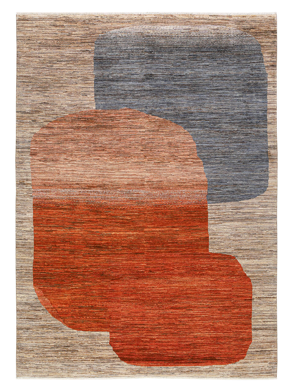 Modern design wool carpet, handmade, multi, 243x175cm