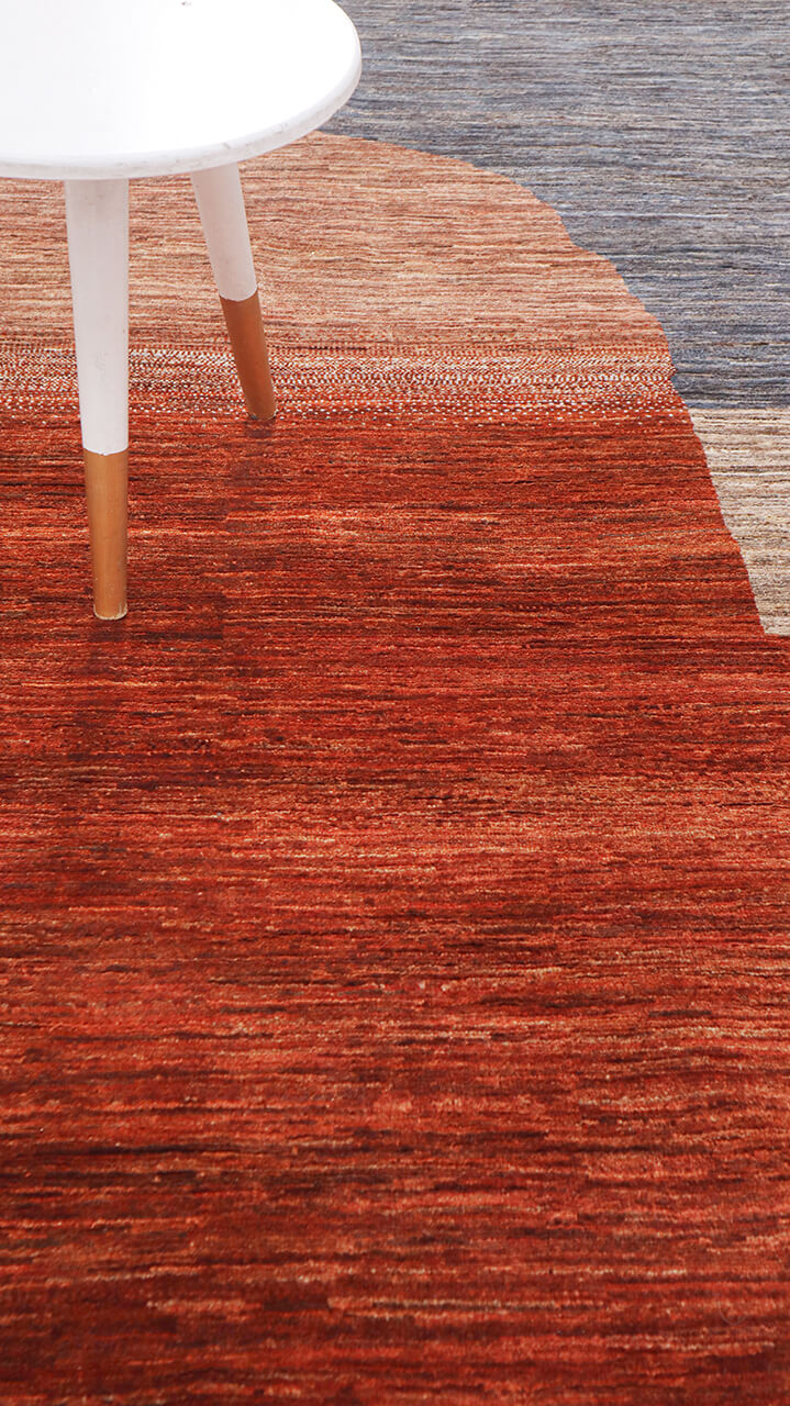 Modern design wool carpet, handmade, multi, 243x175cm