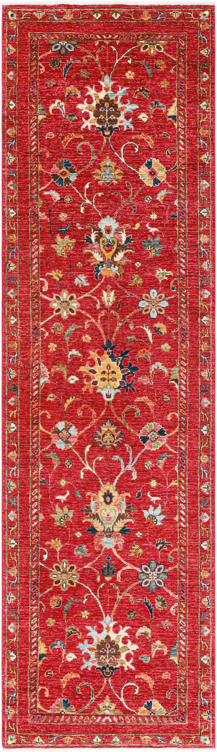 Handmade Ziegler Decorative Floral Rug, 301x83cm