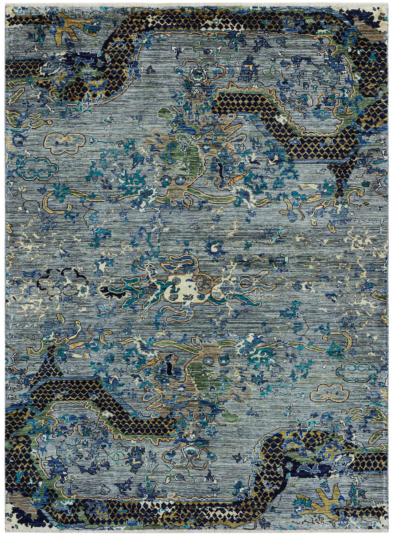 Tappeto Moderno Afghan Dragon, fatto a mano 235x174cm