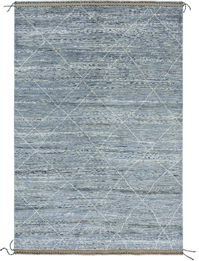 Tappeto design moderno blu stile berbero, fatto a mano 246x166cm - CarpetLiving